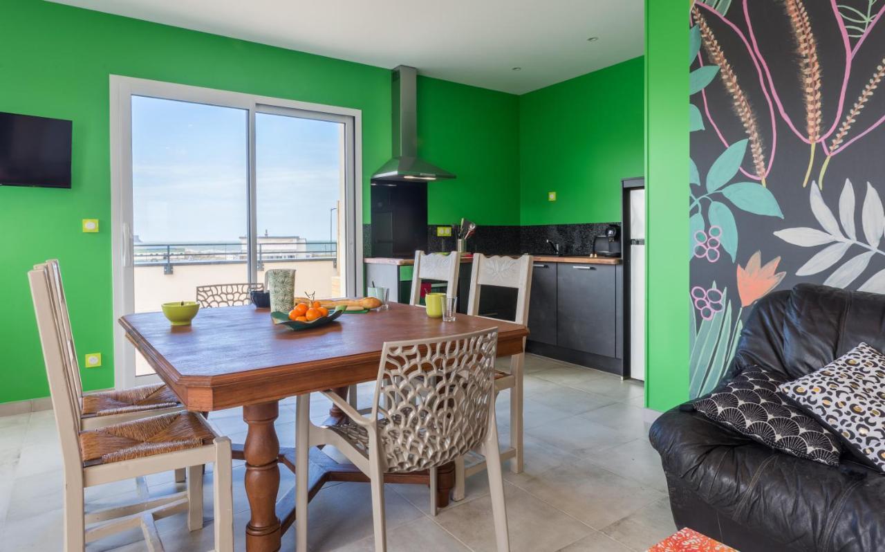 Babord, Appt Avec Terrasse Et Vue Mer Saint-Côme-de-Fresné Exteriör bild